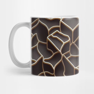 Abstract seamless pattern gold lines and black background Mug